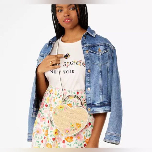 kate spade Love Shack Rattan Heart Crossbody - Picture 3 of 13